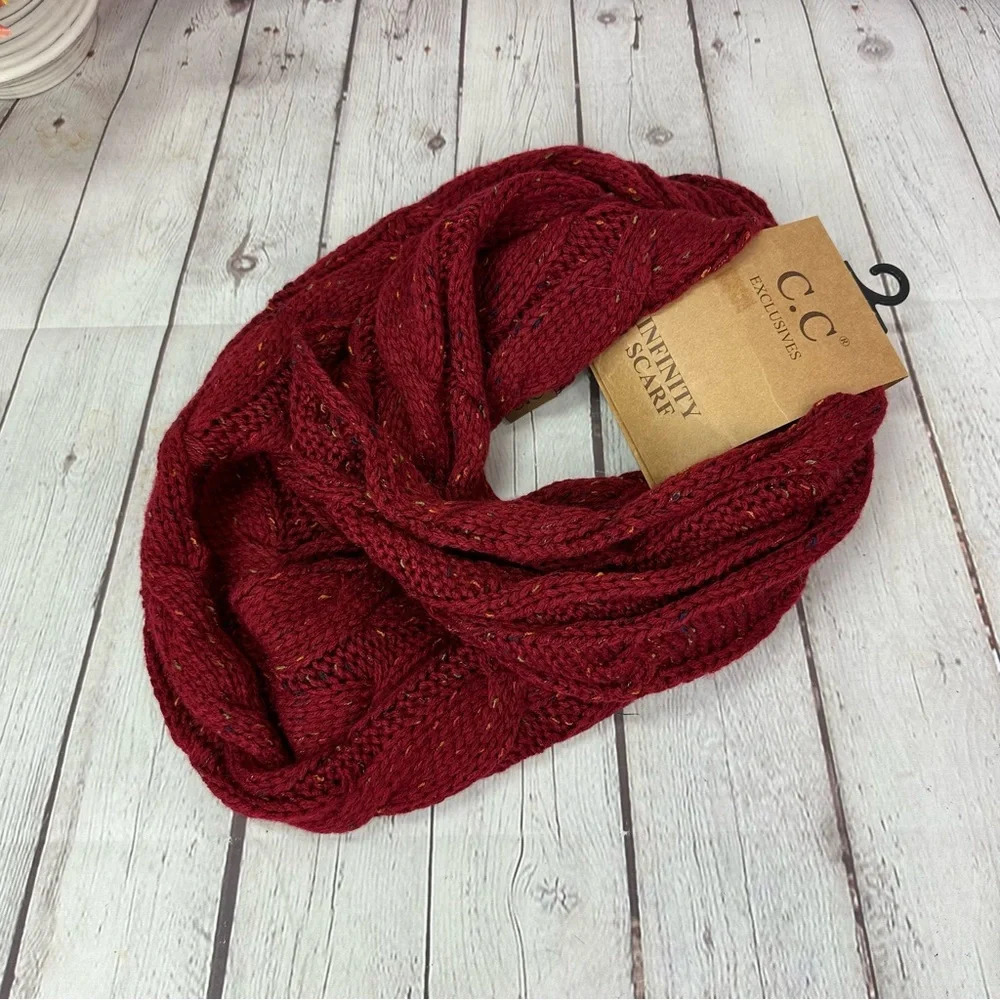 NWT Boutique C.C infinity scarf burgundy outdoor minimalist cabin